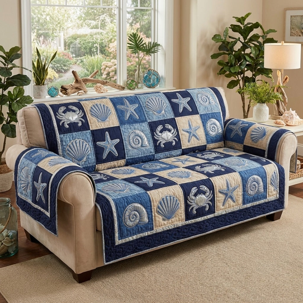 Housse de canapé matelassée – Charme marin – image 1