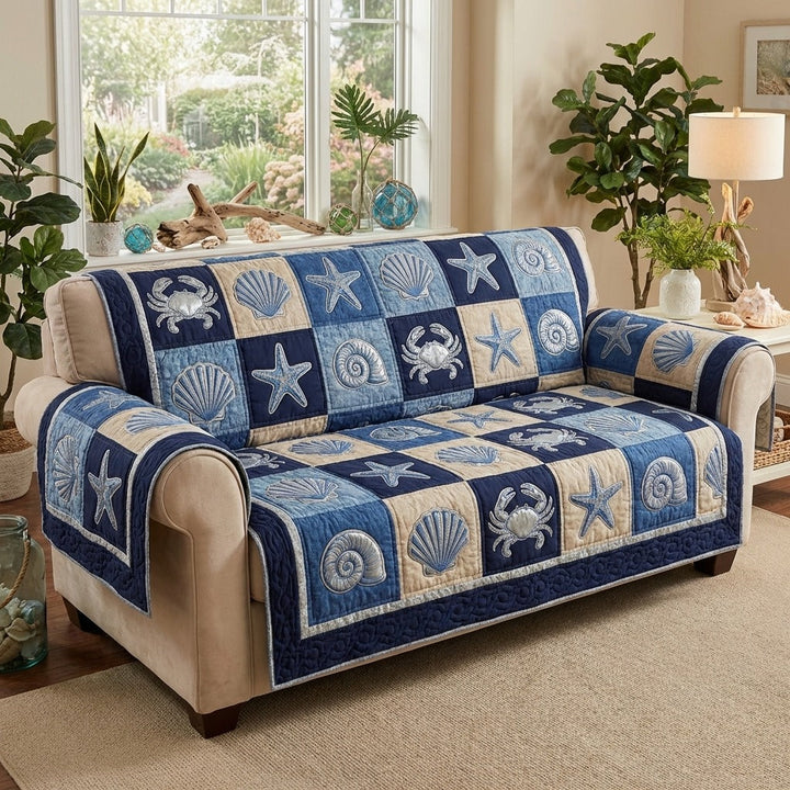 Housse de canapé matelassée – Charme marin – image 1
