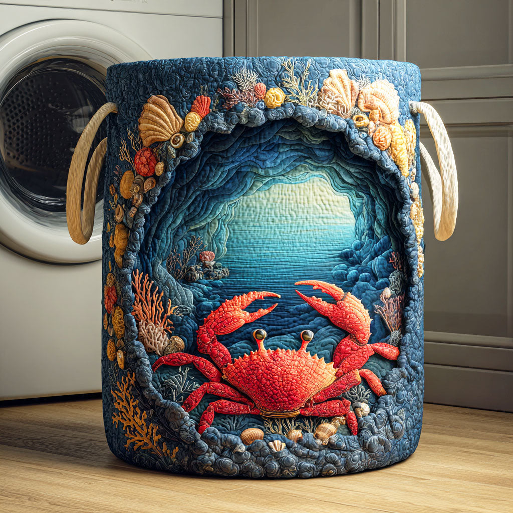 Panier à linge matelassé – Motif marin – vue 6