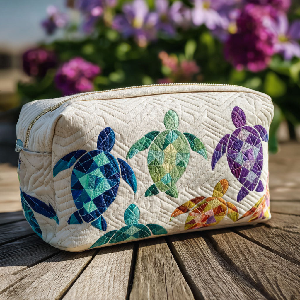 Trousse de maquillage matelassée vagues marines – vue 1 – Maria Milano