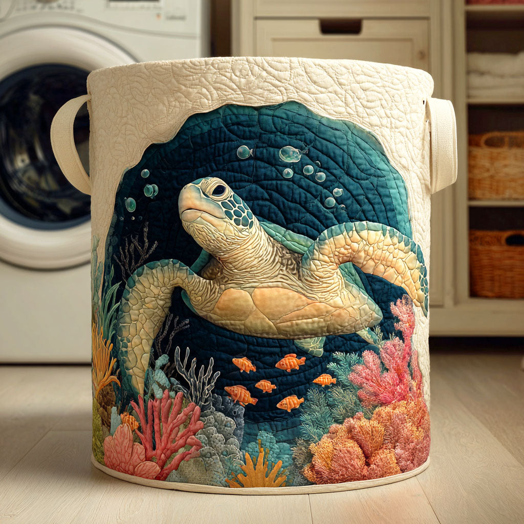 Panier à linge matelassé – Motif marin – vue 5