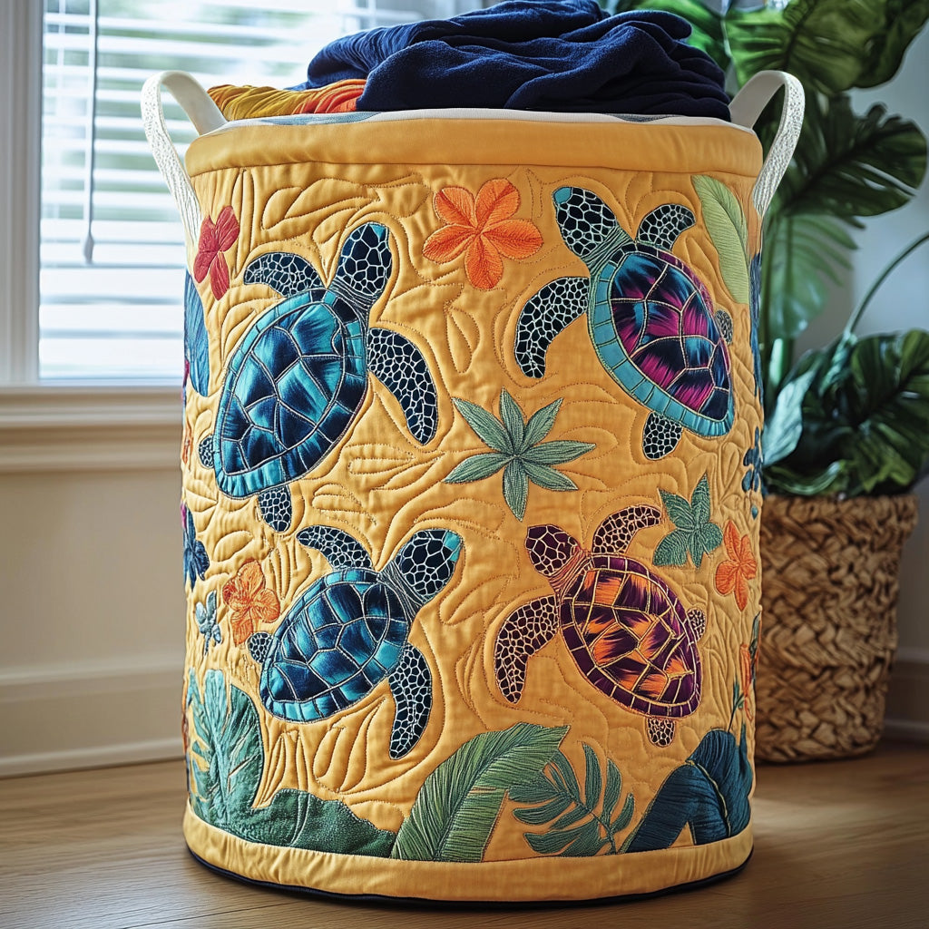 Panier à linge matelassé – Tortue marine