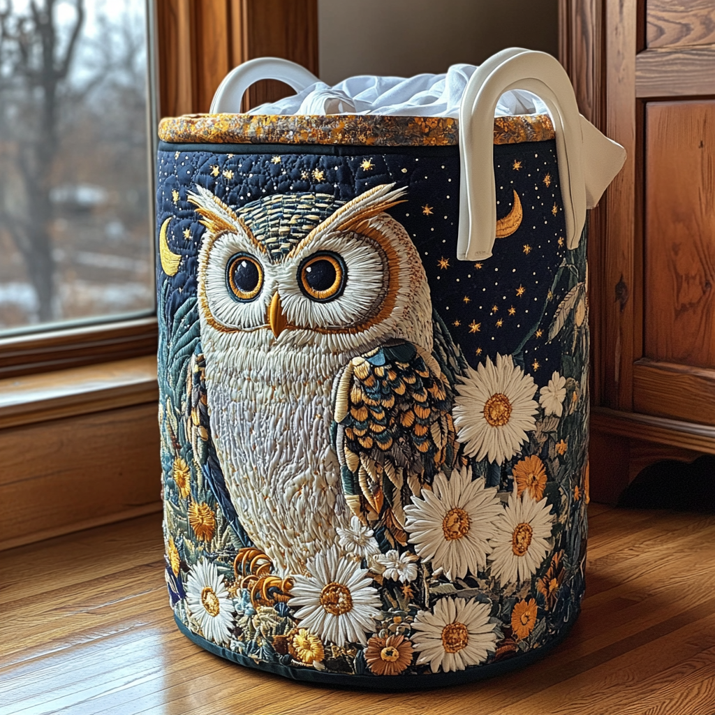 Panier à linge matelassé – Hibou – vue 1