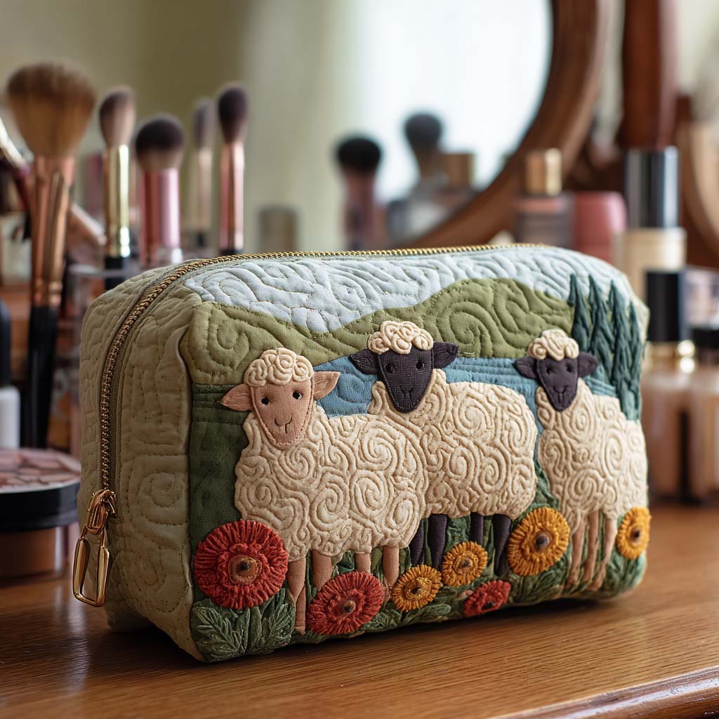 Trousse de maquillage matelassée moutons – vue 6 – Maria Milano