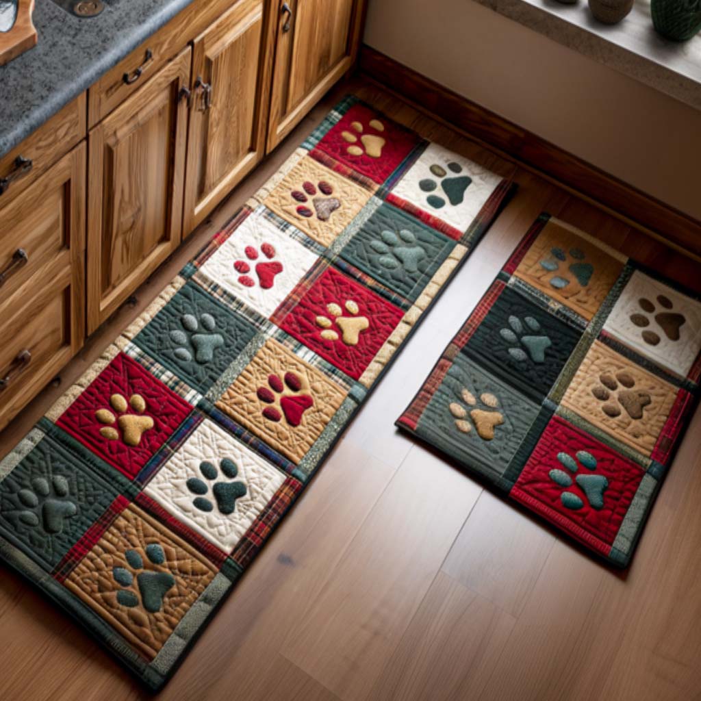 Tapis de cuisine antidérapant – Empreintes de pattes
