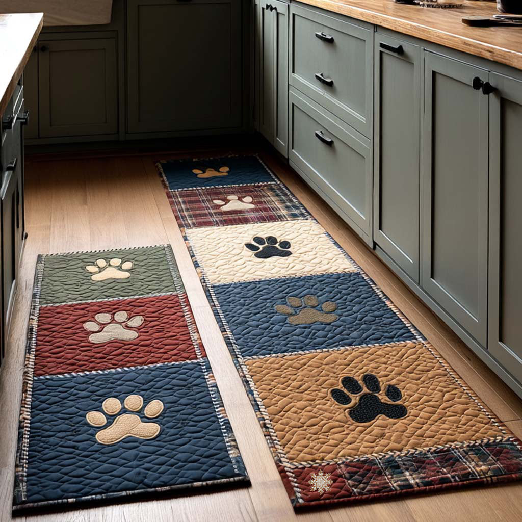 Tapis de cuisine antidérapant – Refuge aux empreintes de pattes