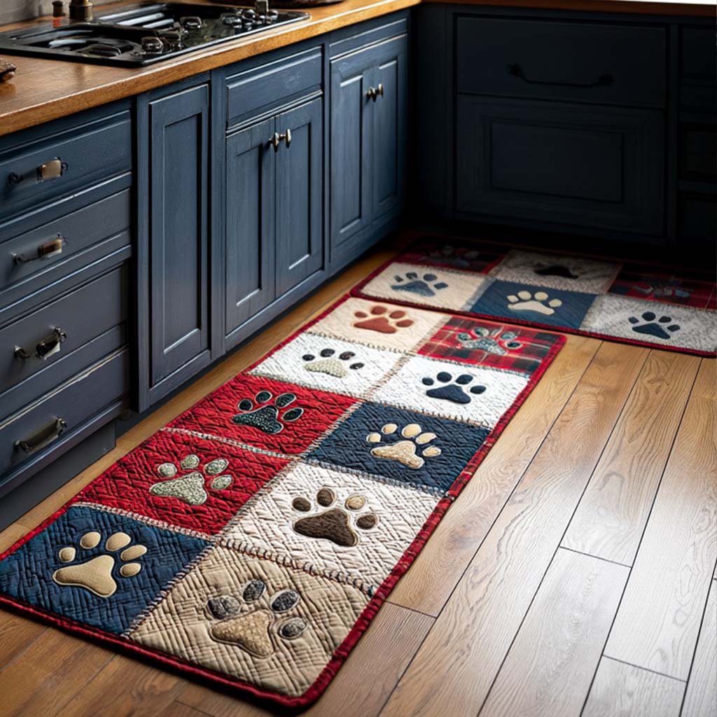 Tapis de cuisine antidérapant – Empreintes de pattes