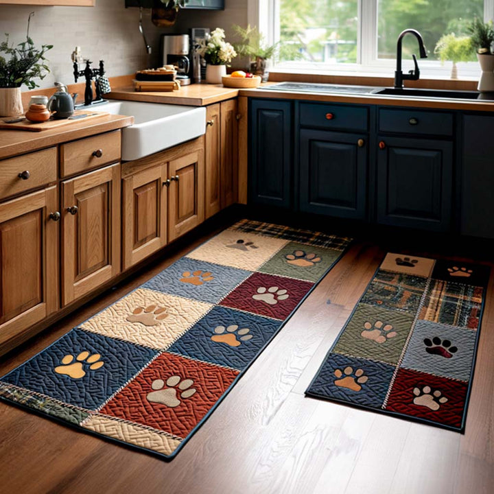 Tapis de cuisine antidérapant – Imprimé empreintes de pattes
