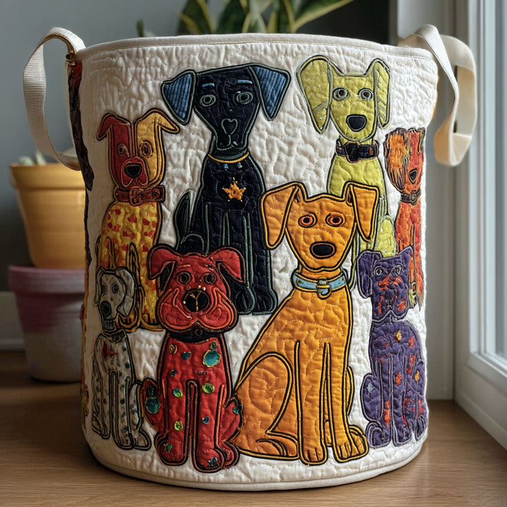 Panier à linge matelassé – Empreintes décoratives – vue 1