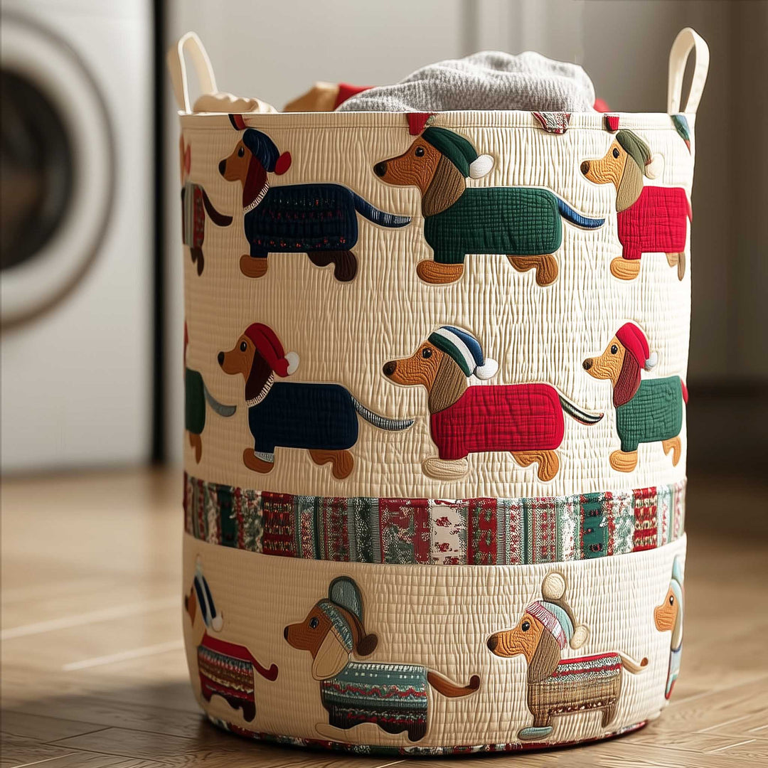 Panier à linge matelassé – Teckel – vue 1