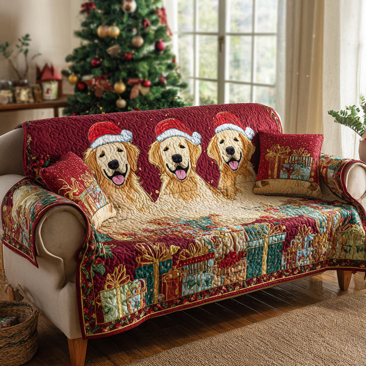 Housse de canapé matelassée – Golden Retriever – image 1