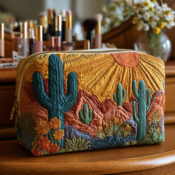 Trousse de maquillage matelassée cactus tendre – vue 1 – Maria Milano