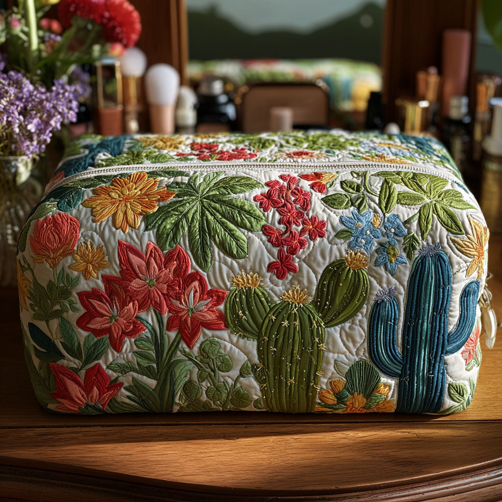 Trousse de maquillage matelassée cactus amusant – vue 1 – Maria Milano