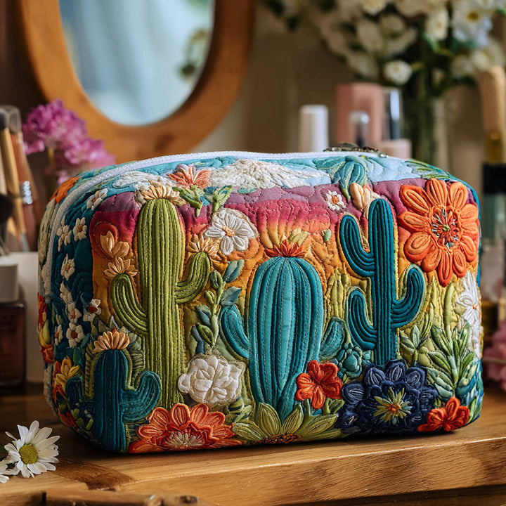 Trousse de maquillage matelassée cactus joyeux – vue 1 – Maria Milano