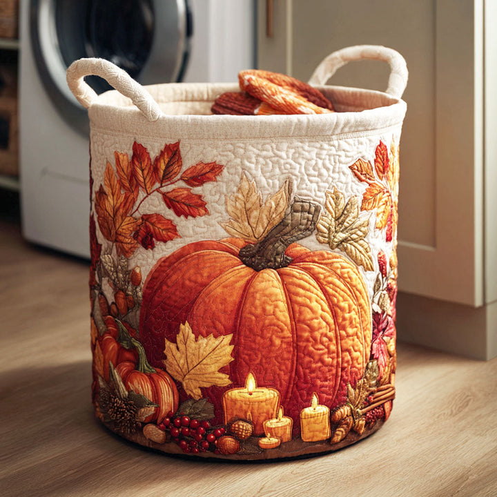 Panier à linge matelassé – Citrouilles d’automne – vue 1