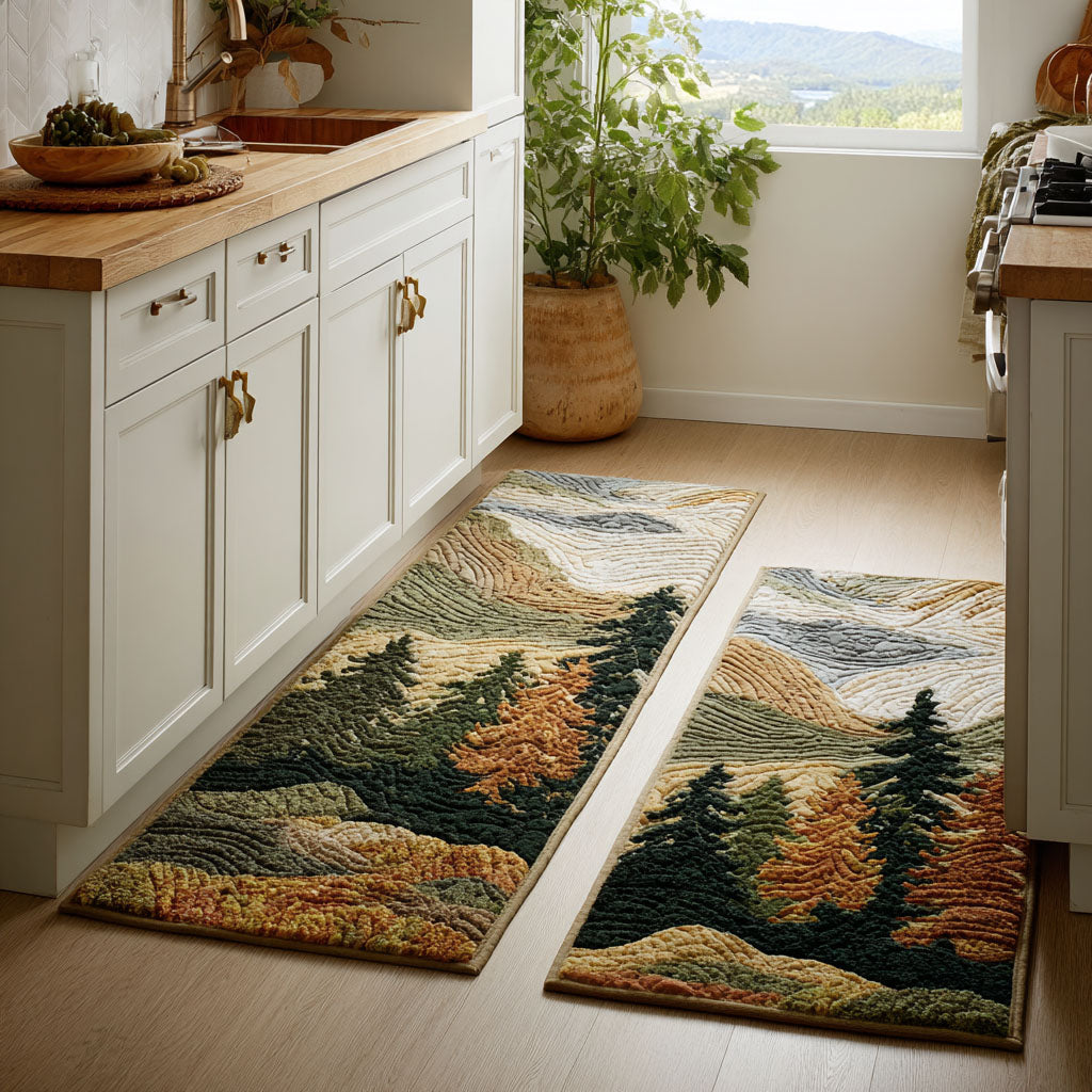 Tapis de cuisine antidérapant – Sommets paisibles
