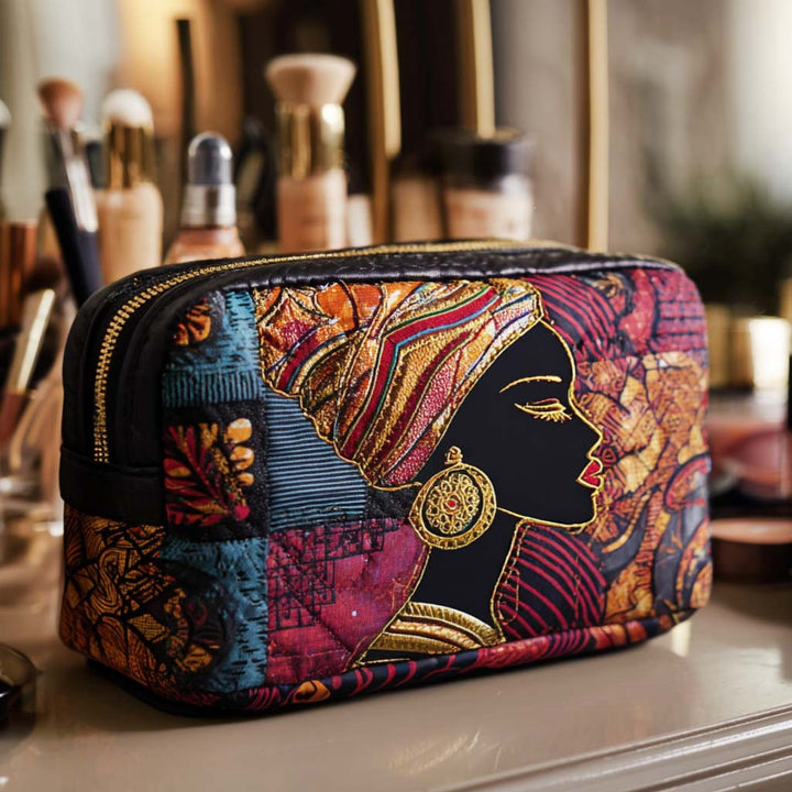 Trousse de maquillage matelassée motif rayonnant – vue 1 – Maria Milano