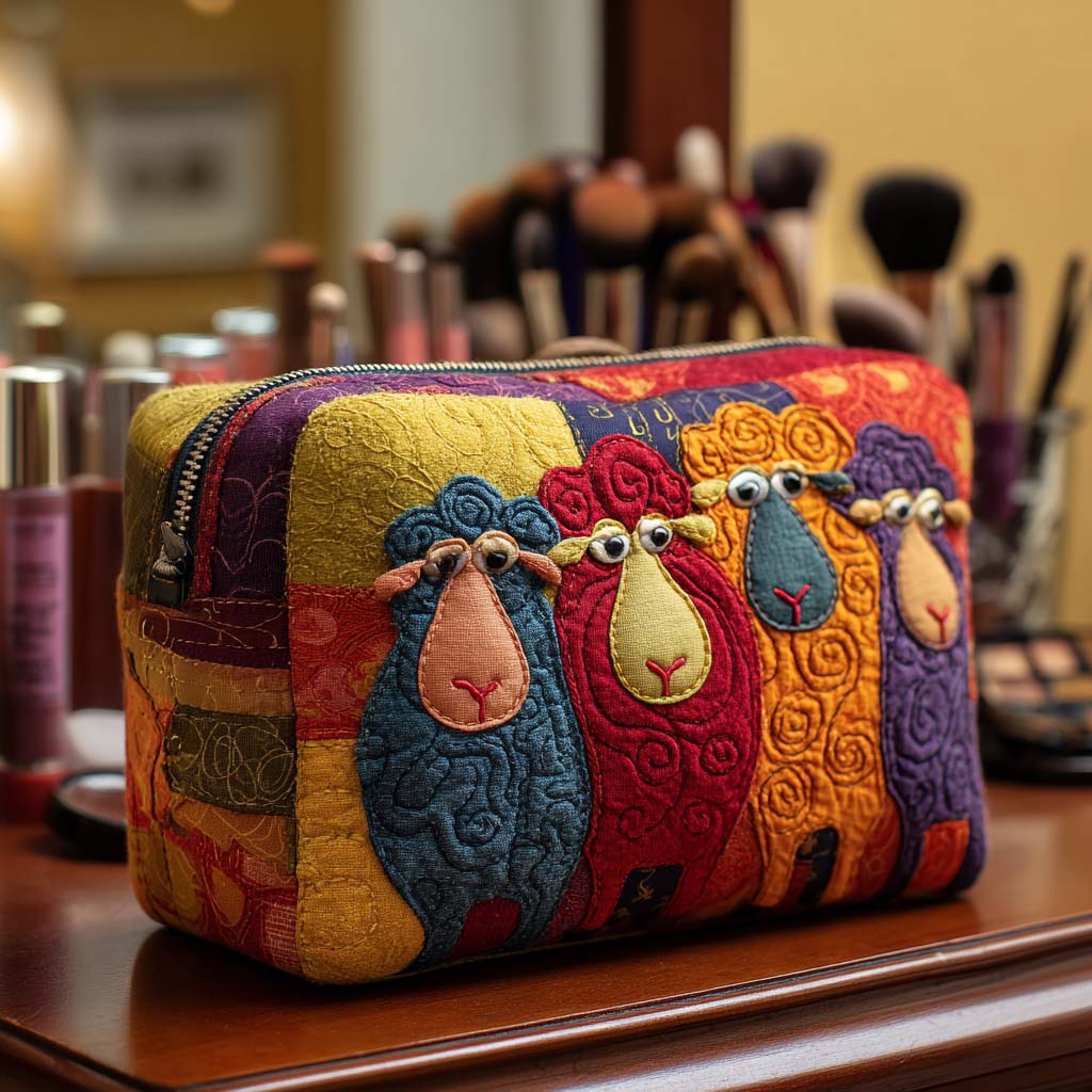 Trousse de maquillage matelassée moutons – vue 8 – Maria Milano