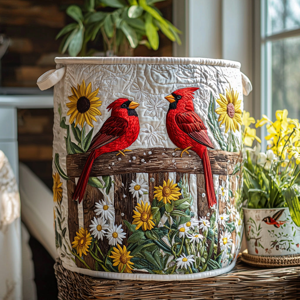 Panier à linge matelassé – Cardinal rouge – vue 1