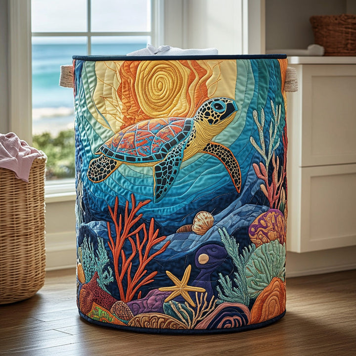 Panier à linge matelassé – Tortue marine – vue 5