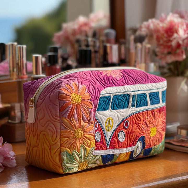Trousse de maquillage matelassée voyage rétro – vue 1 – Maria Milano