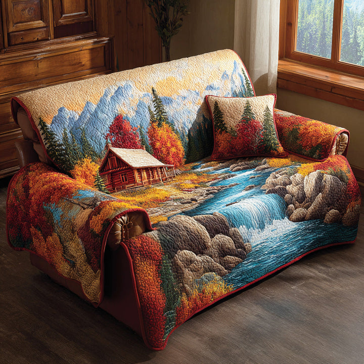 Housse de canapé matelassée – Motif forêt