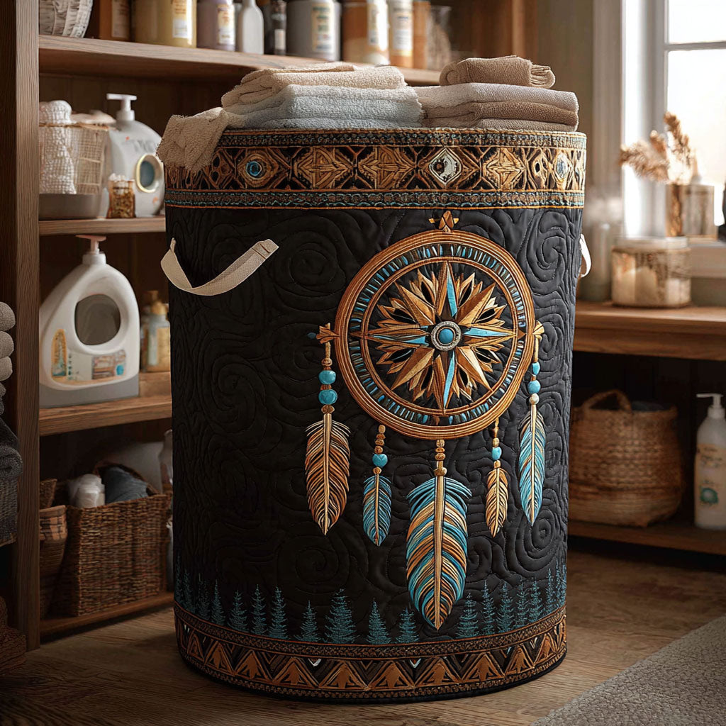 Panier à linge matelassé – Motif élégant et symbolique – vue 1