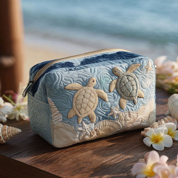 Trousse de maquillage matelassée coquillages délicats – vue 1 – Maria Milano