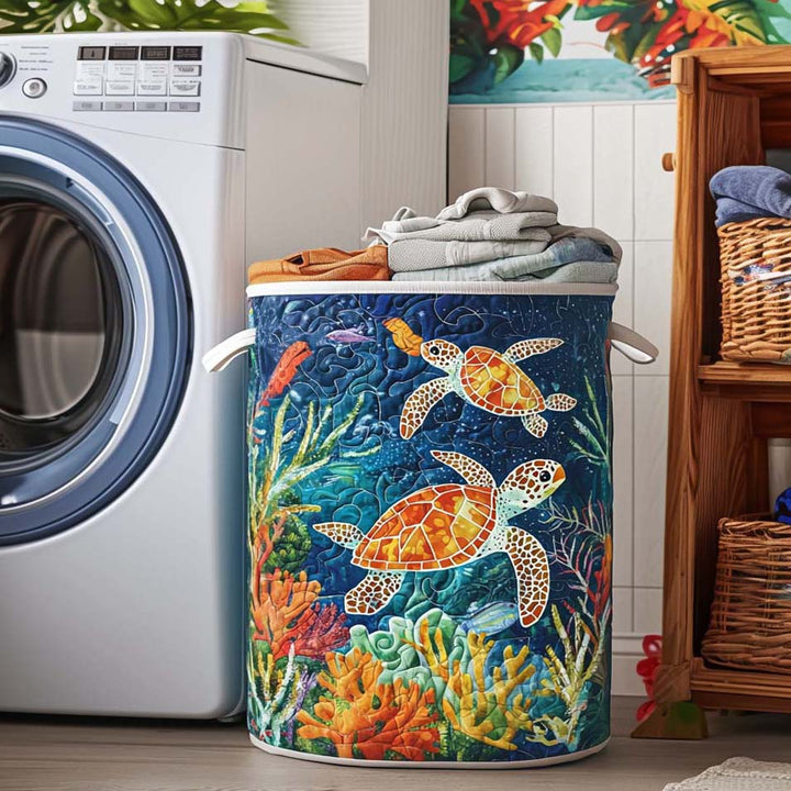 Panier à linge matelassé – Tortue marine
