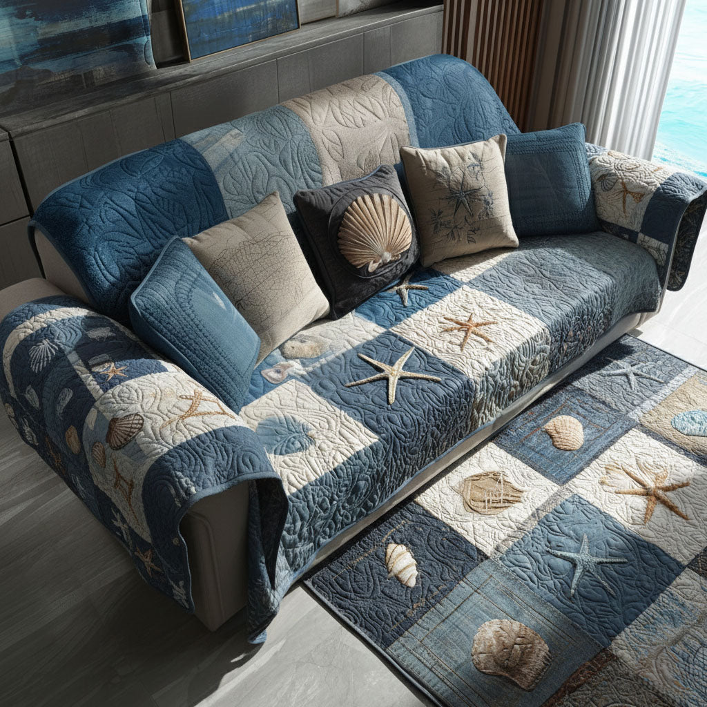 Housse de canapé matelassée – Mer paisible – image 1