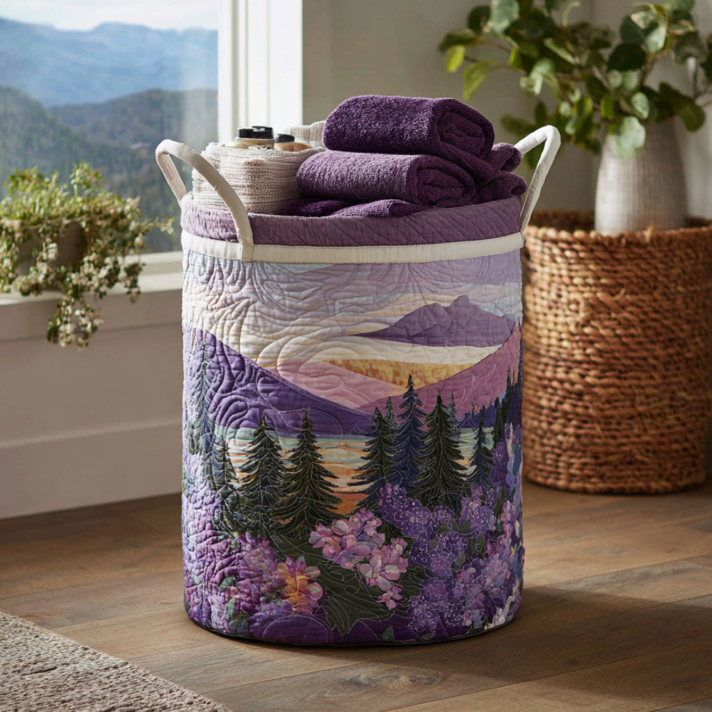 Panier à linge matelassé – Motif floral – vue 1