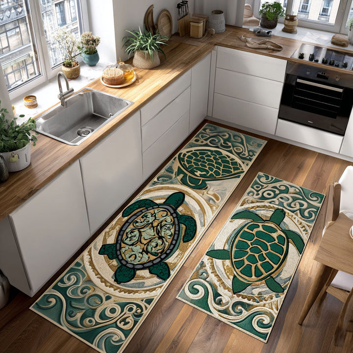 Tapis de cuisine antidérapant – Coquillages délicats