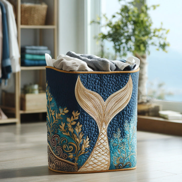 Panier à linge matelassé – Motif marin – vue 1