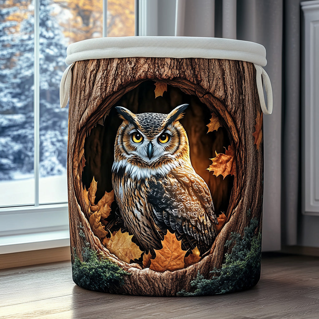 Panier à linge matelassé – Hibou – vue 1