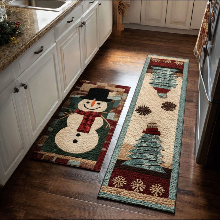 Tapis de cuisine antidérapant – Détails enneigés