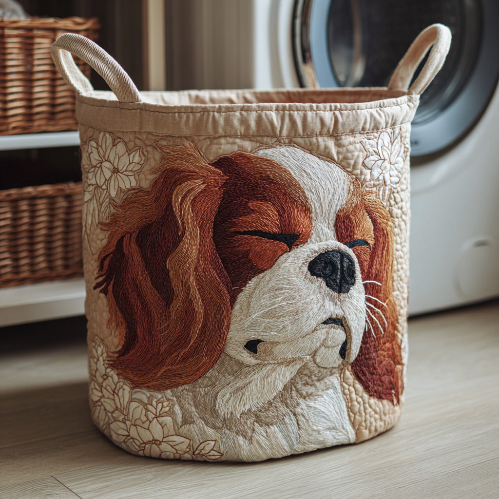Panier à linge matelassé – Cavalier King Charles – vue 1