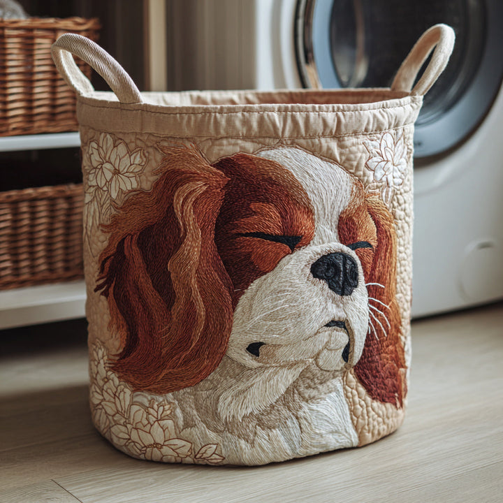 Panier à linge matelassé – Cavalier King Charles – vue 1