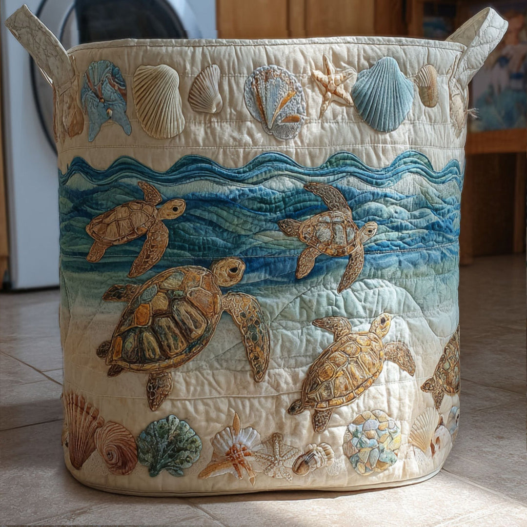 Panier à linge matelassé – Motif paisible – vue 1