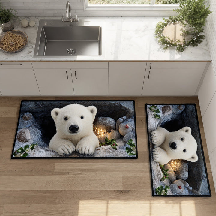 Tapis de cuisine antidérapant – Sentier enneigé