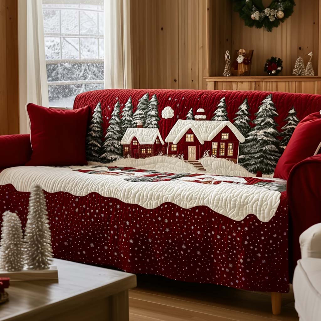 Housse de canapé matelassée – Motif de Noël