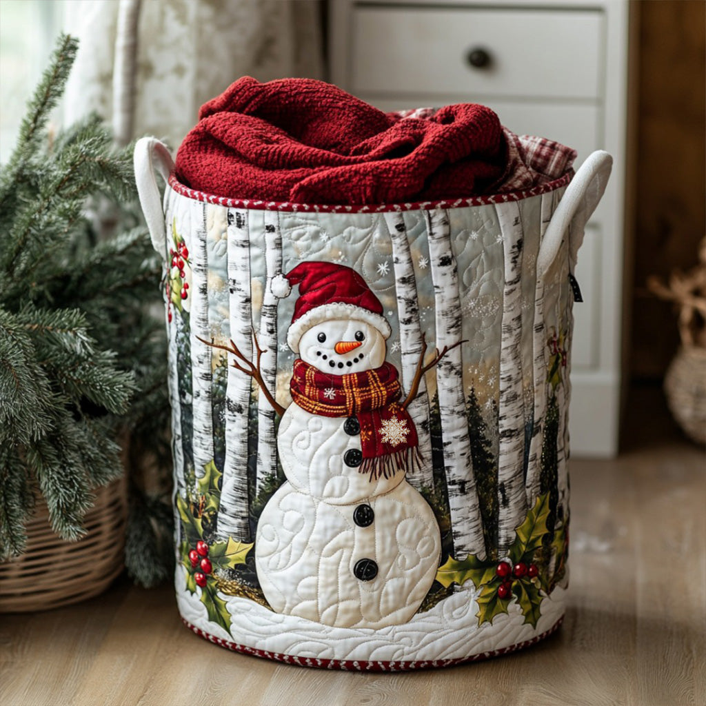 Panier à linge matelassé – Motif hivernal – vue 1