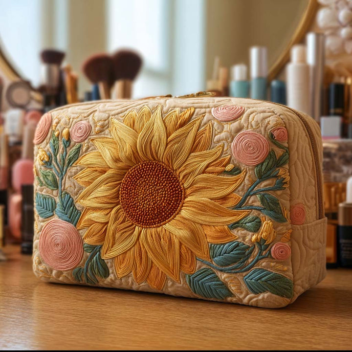 Trousse de maquillage matelassée soleil délicat – vue 1 – Maria Milano