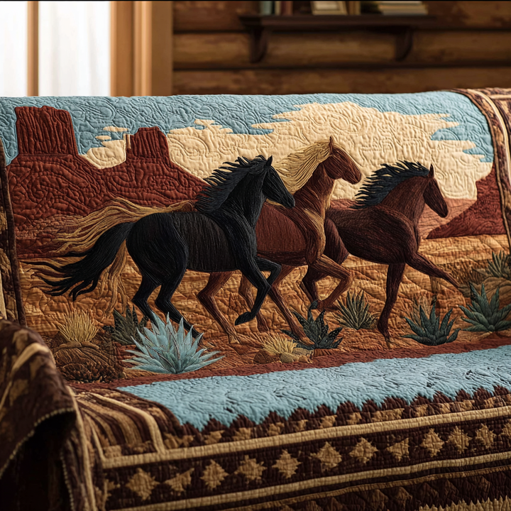 Housse de canapé matelassée – Cheval au galop – image 1