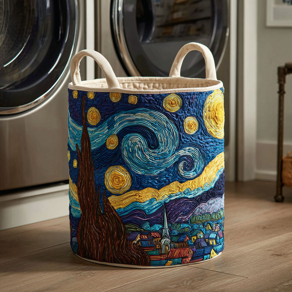Panier à linge matelassé – Motif nocturne – vue 1