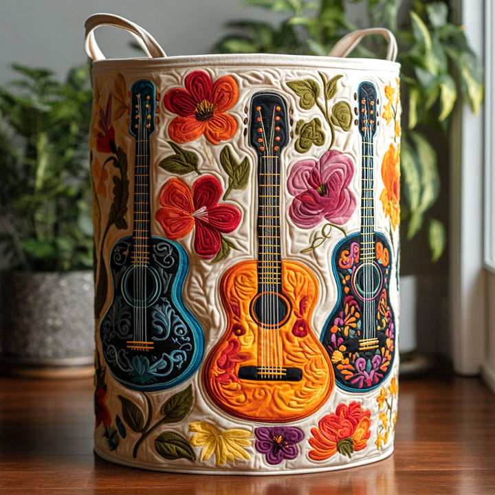Panier à linge matelassé – Motif tressé – vue 1