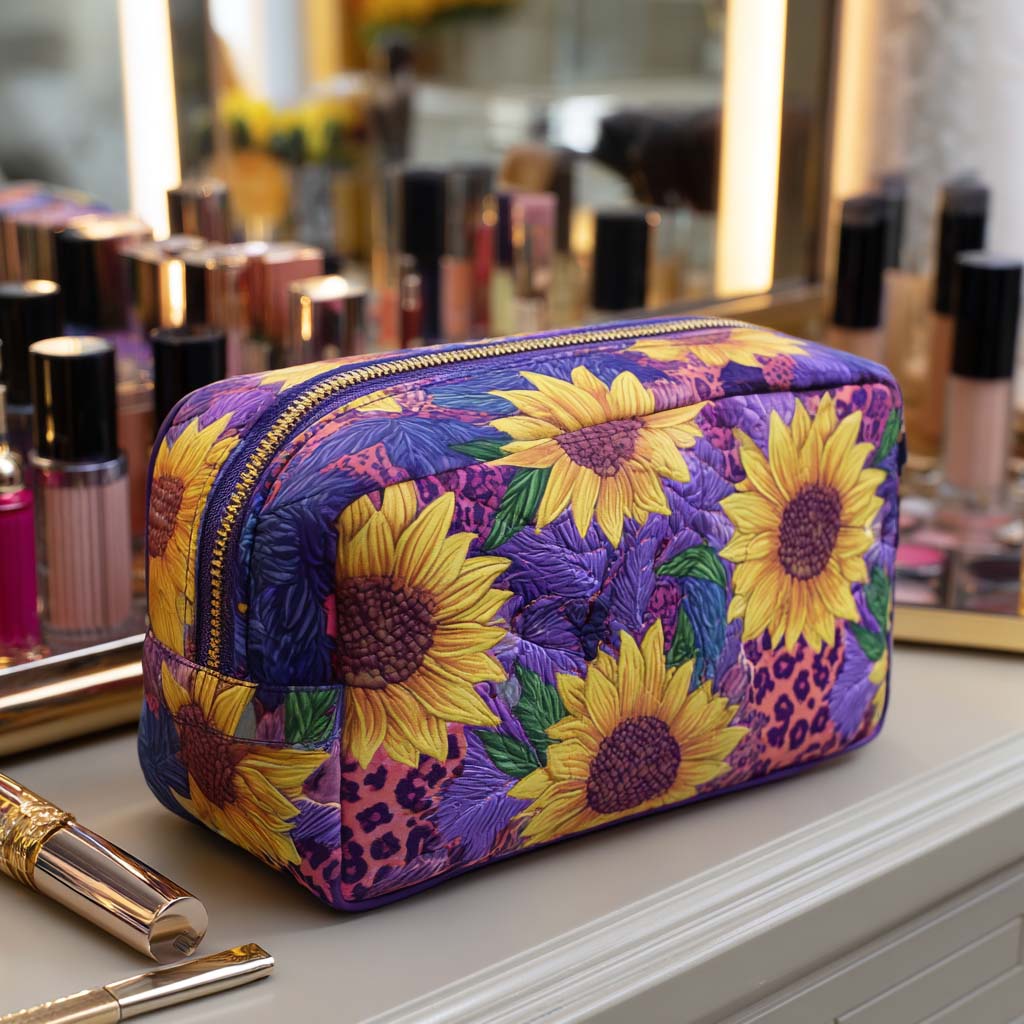 Trousse de maquillage matelassée soleil décoratif – vue 1 – Maria Milano