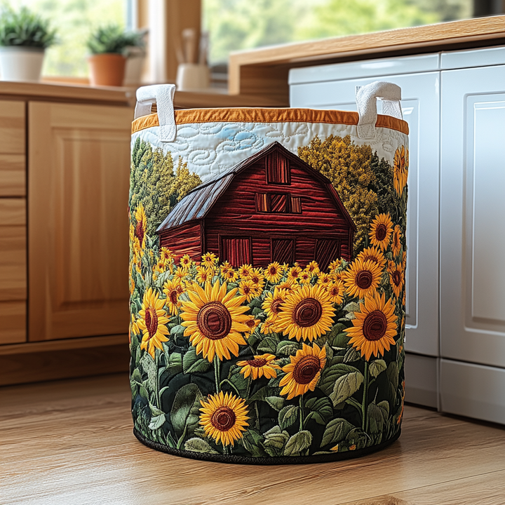 Panier à linge matelassé – Tournesols – vue 1