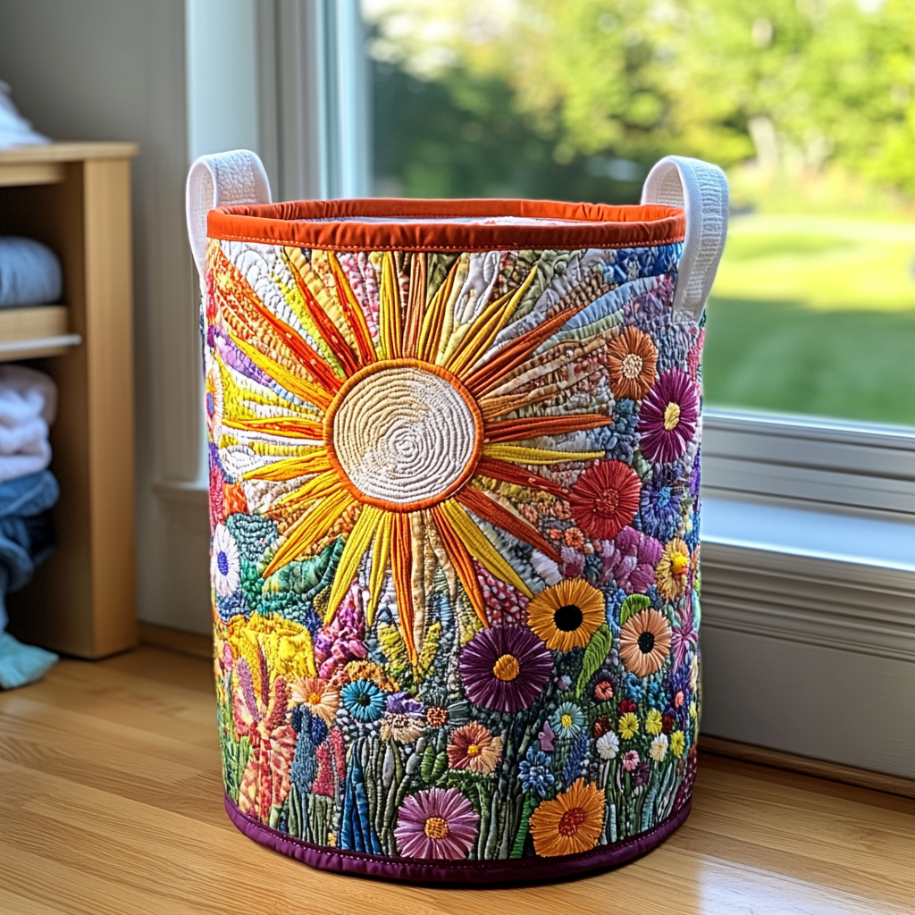 Panier à linge matelassé – Tournesol – vue 1