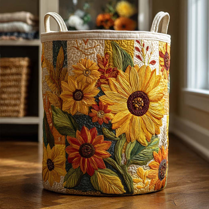 Panier à linge matelassé – Tournesols – vue 1
