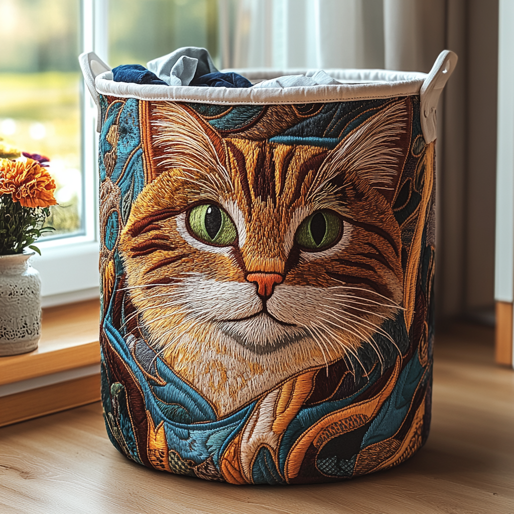 Panier à linge matelassé – Chats – vue 1